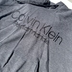 Calvin Klein Men's Black Crewneck Sweatshirt with Embroidered Logo